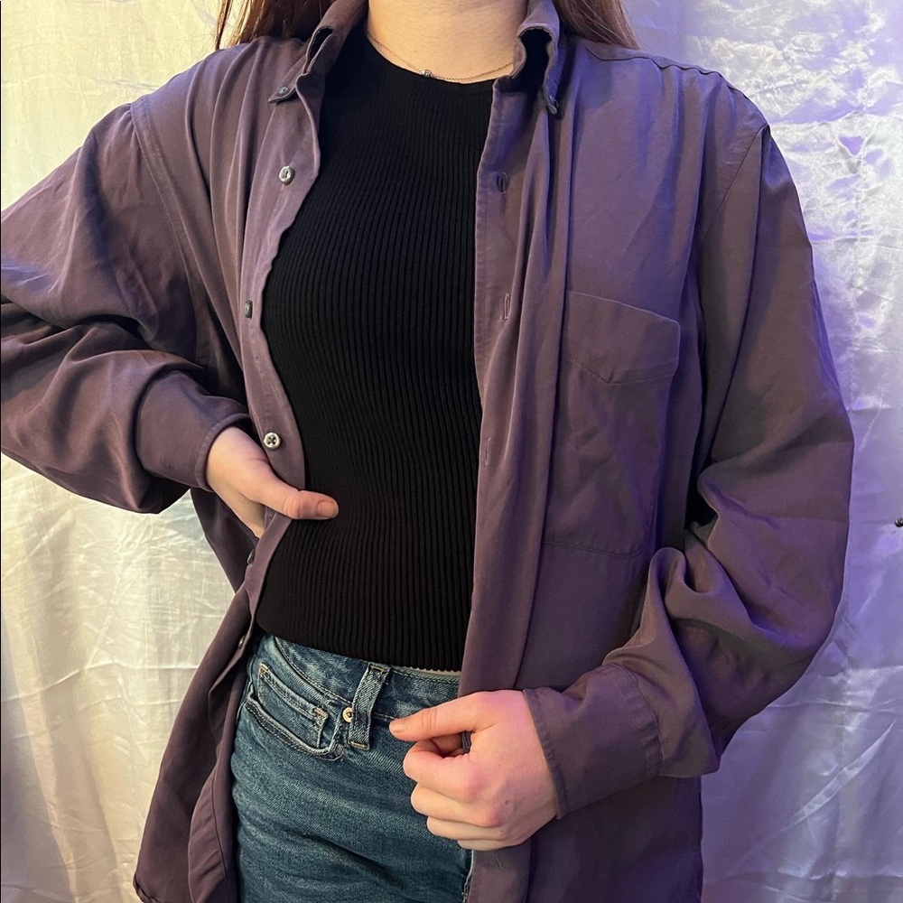Medium Arrow Purple Button Up